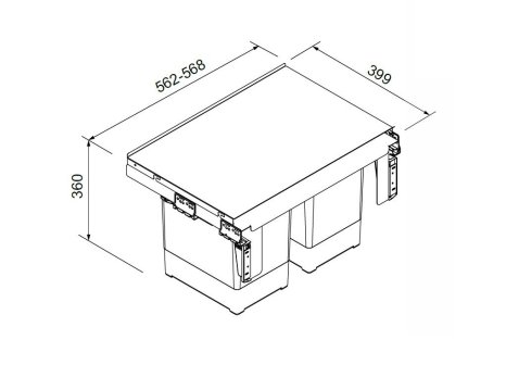 Odpadkový koš FRANKE Sorter Garbo 60-2, 2 x18 l