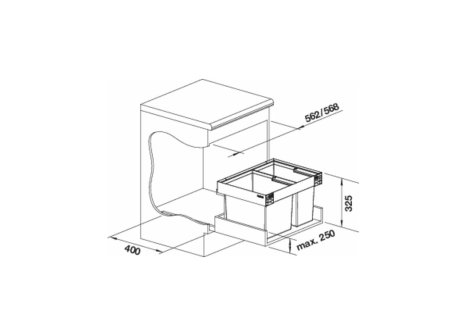 odpadkový koš BLANCO FLEXON II LOW 60/2