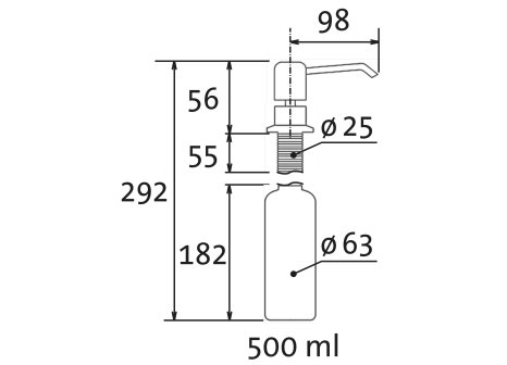 Sinks dávkovač LINE černý matný