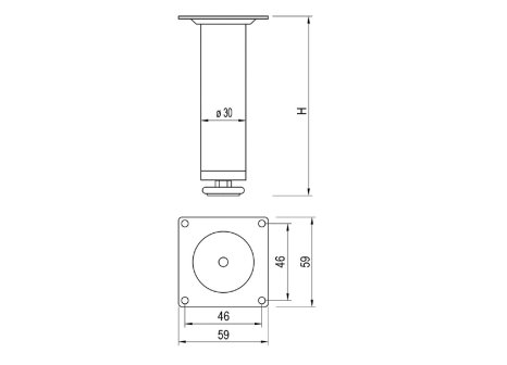 soklová nožka NZ průměr 30 mm černá mat