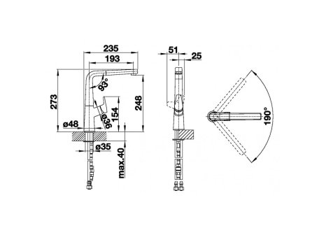 Blanco baterie Avona-S chrom