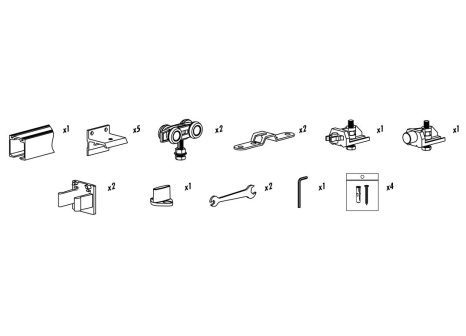 Valcomp Herkules NEO 20 sada kování na posuvné dveře 100 kg - 2 m