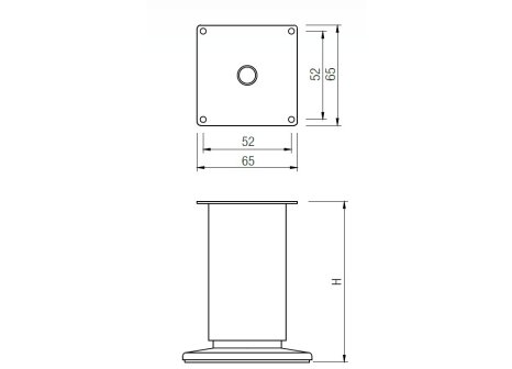 Soklová nožka S13 pr.50 mm imitace nerezi