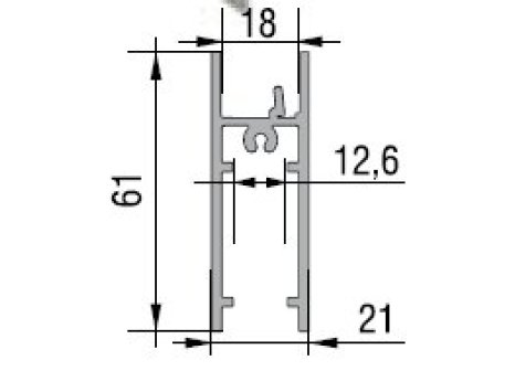 Alu-line rámový spodní profil 18 mm