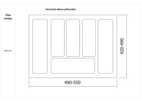 Cemux příborník STAR antracit 600/500 mm