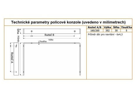 Policová konzole TAMPICO černá