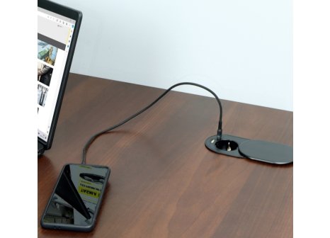 Design Light zásuvka SLIDE BOX 1x230V+ 2xUSB A/C černá