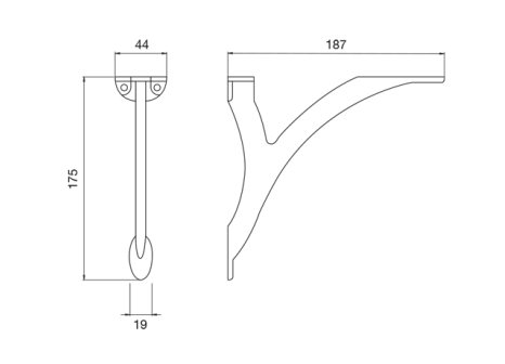 Podpěra policová Samson bílá matná