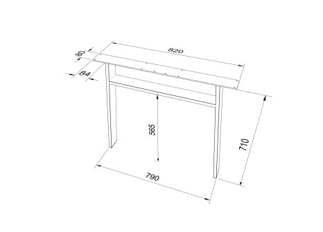 ARdesign stolová podnož konkávní H, 710 černá