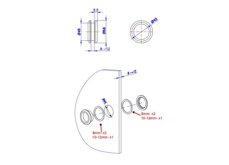 Úchytka pro skleněné dveře nerez