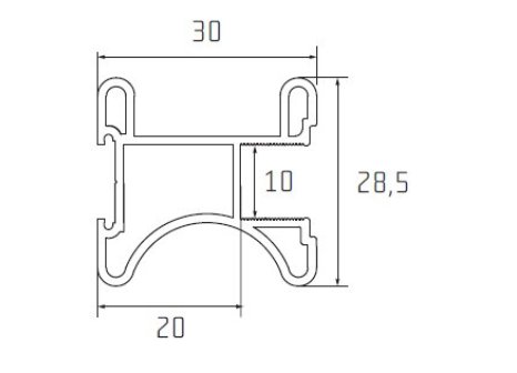 Úchytková lišta S22 délka 2,7 m
