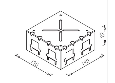 VOGA nosná deska pro rohovou nohu DESK BAR