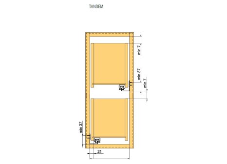 BLUM úzké spodní skříňky Space Twin tandem