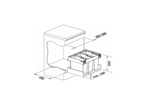 odpadkový koš BLANCO FLEXON II LOW 60/3