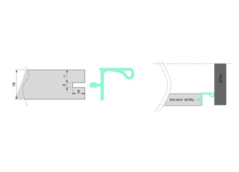 Úchytový profil LED pro horní skříňky 4 m nerez broušený