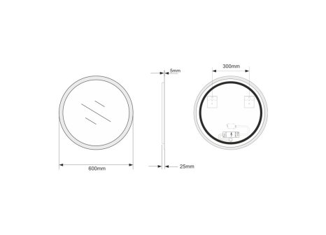 Zrcadlo JONA s LED osvětlením 600 mm