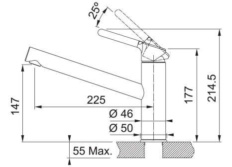 Baterie FRANKE FC 3054.901 ORBIT černá matná