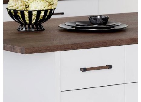 Úchytka Silvie XL dřevěná ořech lakovaný/černá matná 160mm