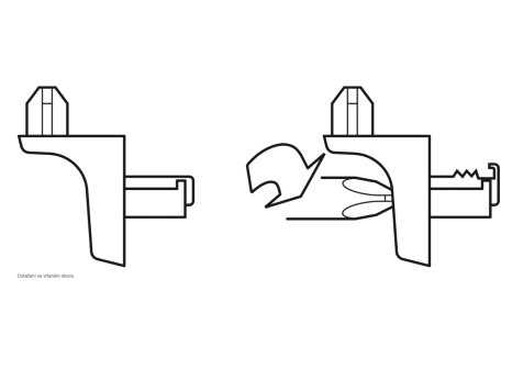 Häfele podpěrka police k nasunutí do vyvrtaného otvoru Ø 5 mm