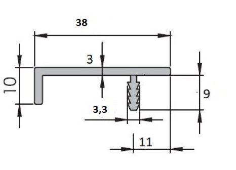 Úchytkový profil UKS11 3 m INOX
