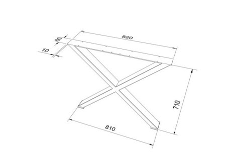 ARdesign stolová podnož X, 710 černá