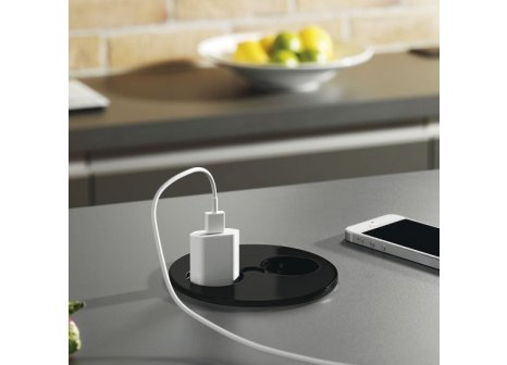 Elektro zásuvka Bachmann Twist 931.132 1 x 230V + 2 x USB černá mat