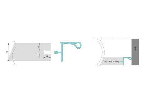 Profil úchytový pro horní skříňky 4 m antracit