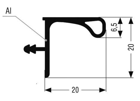 Profil úchytový pro horní skříňky 4 m antracit