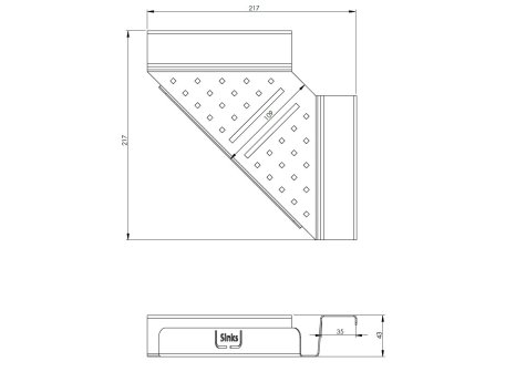 Sinks rohová polička černá