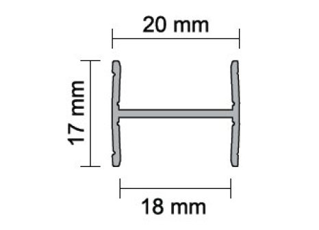 ALUPROFIL profil H18 mm 3 m černý mat