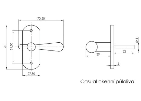Půloliva okenní Casual