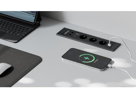 Cemux LENOBOX elektro zásuvka 3x230V,2x USB A/C+ 2x RJ45 černá