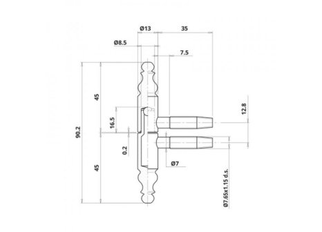závěs OTLAV 190/13 mosaz