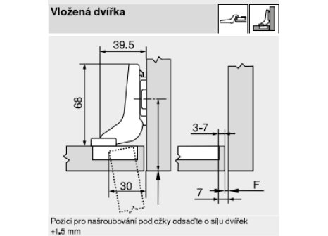 BLUM 71B3790 CLIP TOP závěs 110° vložený inserta s tlumením