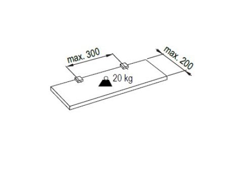 Držák polic Tukan Modern síla 4 - 20 mm - satin chrom