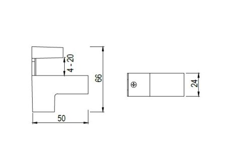 Držák polic Tukan Modern síla 4 - 20 mm - satin chrom