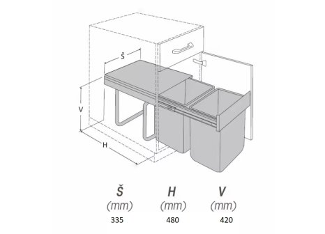 CEMUX sorter MEDIUM 40/2 2x20L antracit