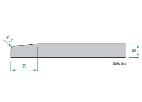 Dvířka jednostranný vysoký LESK bílá - tvar D01