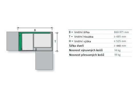 KESSEBÖHMER- MAGIC CORNER rám pro roh 900- 1000 mm antracit