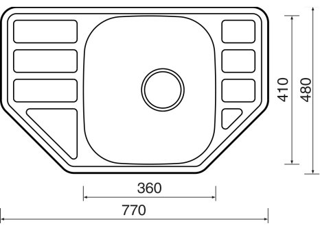 Sinks CORNO 770 V matný 0,6mm