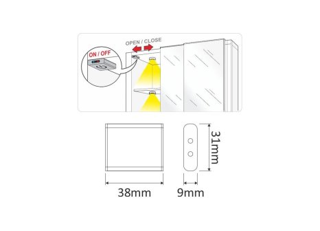 LED vypínač IR bezdotykový dveřní