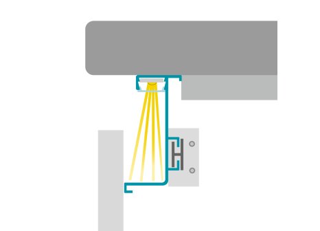 profil LED pro bezúchytkové dveře - J - 2050mm zlatá broušená