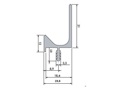 Úchytkový profil UKS5 3m ELOX
