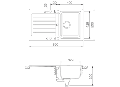 Kuchyňský granitový dřez SCHOCK TYPOS D-100