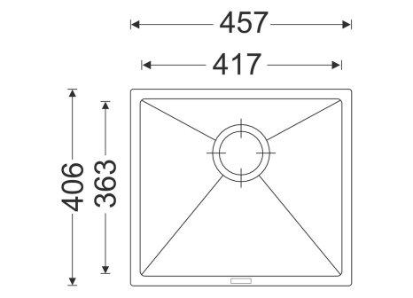 Sinks FRAME 457 pureblack + VITALIA chrom