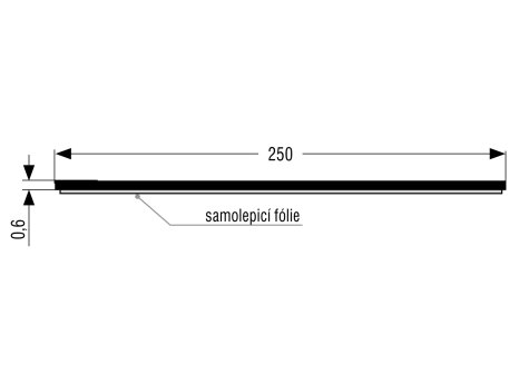 Samolepící okopový plech nerez broušený výška 250 mm