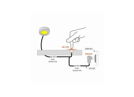 LED vypínač dotykový se stmívačem chrom