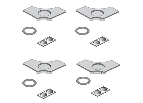 Stolová konstrukce Alu Star pro skleněnou desku B5 hliník