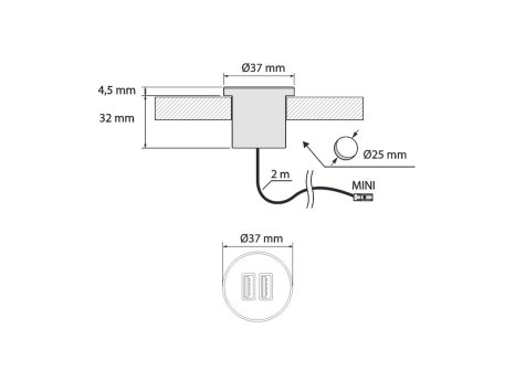 Elektro nabíječka černá 2 x USB