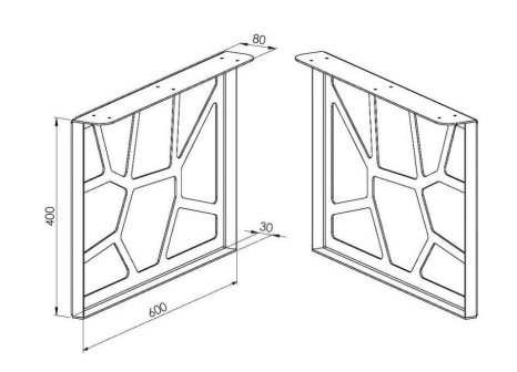 Stolová podnož ROCK černá 600 x 400 mm